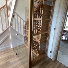 Under-Stairs Wine Store Glass Doors with Brass Fittings — Warrington